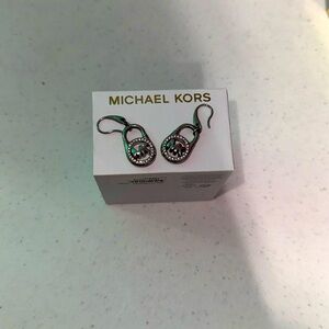 Michael Kors logo drop earrings
